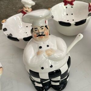 Chef-Themed Ceramic Bowl Set